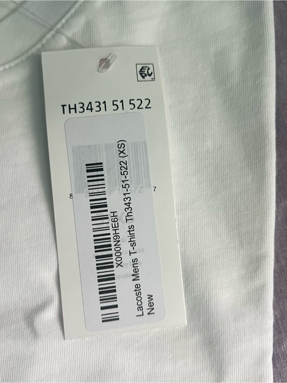 Lacoste White Tee with Black Crocodile Logo - Picture 2 of 6